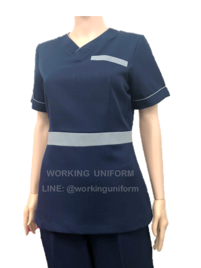 เสื้อนวดสปา เสื้อสปาคอวีสีกรมท่า กุ๊นเทา IN STOCK เสื้อนวดสปา เสื้อสปาคอวีสีกรมท่า กุ๊นเทา IN STOCK