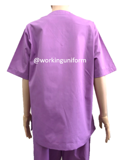 ชุดสครับคอวี สีม่วงกลีบบัว (เสื้อ+กางเกง) IN STOCK ชุดสครับคอวี สีม่วงกลีบบัว (เสื้อ+กางเกง) IN STOCK