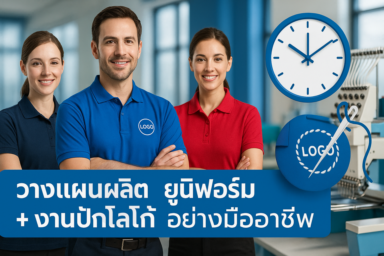 ระยะเวลาผลิตชุดยูนิฟอร์ม พร้อมงานปักโลโก้ ต้องรู้อะไรบ้าง?