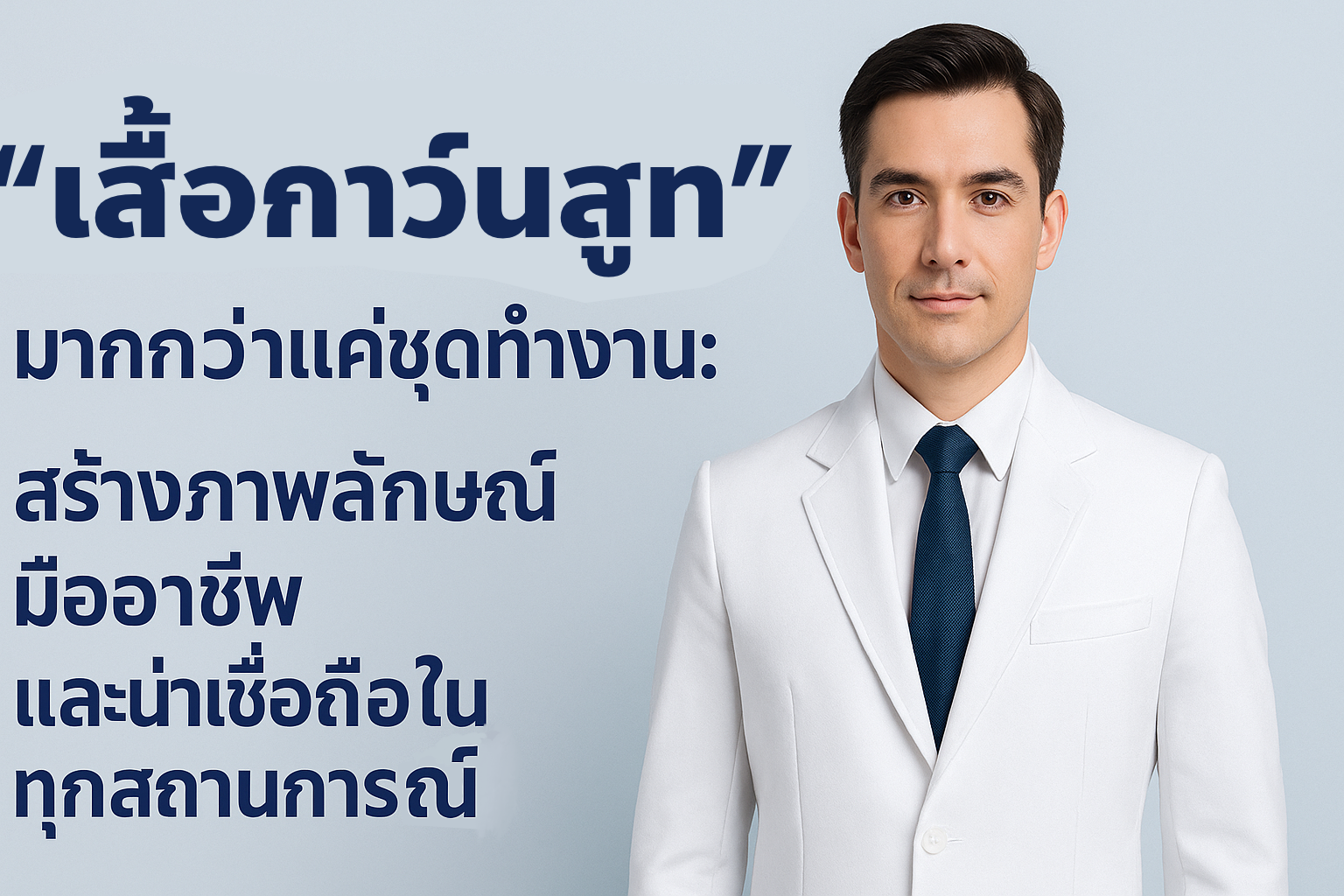 "เสื้อกาวน์สูท" มากกว่าแค่ชุดทำงาน: สร้างภาพลักษณ์มืออาชีพและน่าเชื่อถือในทุกสถานการณ์