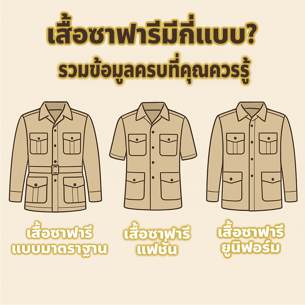 เสื้อซาฟารีมีกี่แบบ? รวมข้อมูลครบที่คุณควรรู้