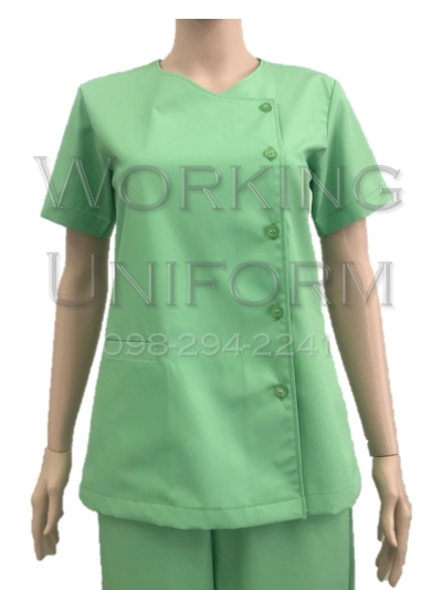 ชุดสครับคอกลมสีเขียว (เสื้อ+กางเกง) IN STOCK ชุดสครับคอกลมสีเขียว (เสื้อ+กางเกง) IN STOCK