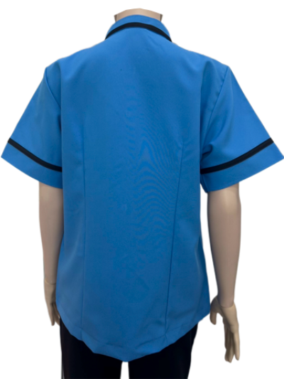เสื้อแม่บ้านคอจีน สีฟ้าเข้ม แต่งดำ IN STOCK เสื้อแม่บ้านคอจีน สีฟ้าเข้ม แต่งดำ IN STOCK