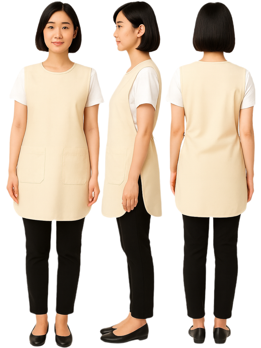 เอี๊ยมกันเปื้อนสีครีม กุ๊นครีม IN STOCK