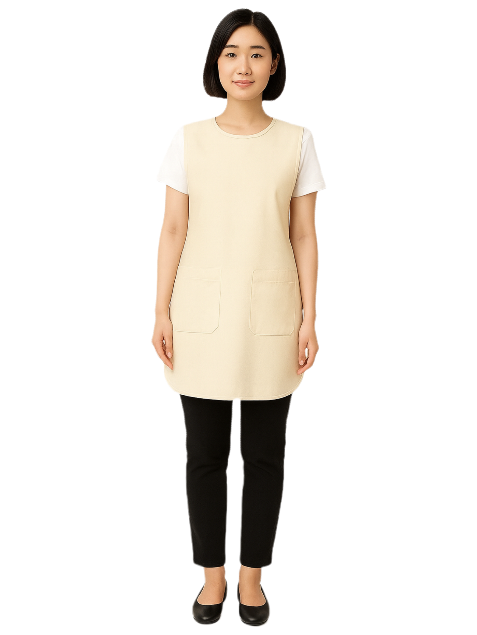 เอี๊ยมกันเปื้อนสีครีม กุ๊นครีม IN STOCK