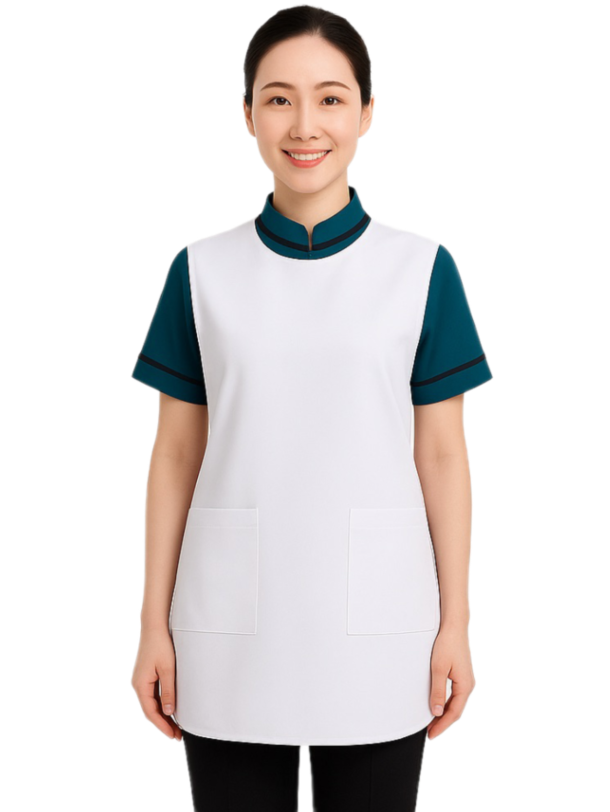 เอี๊ยมกันเปื้อนสีขาว กุ๊นขาว IN STOCK