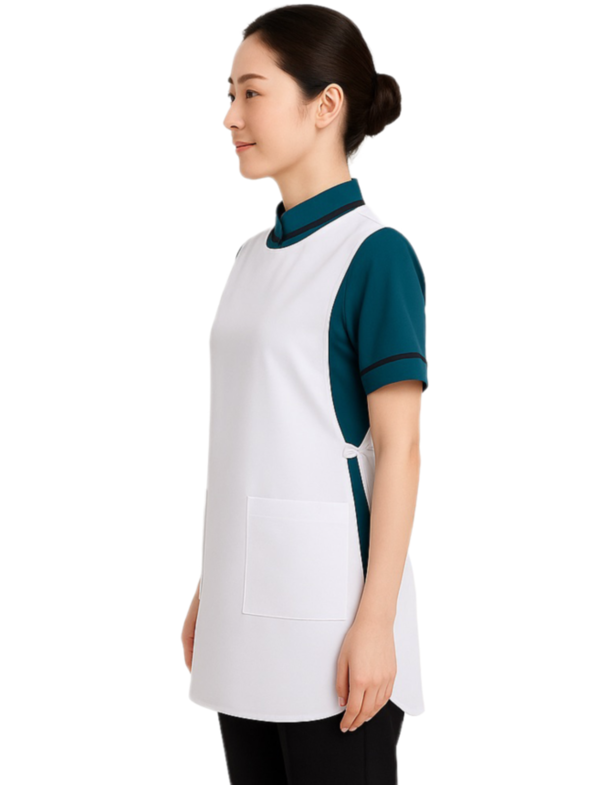 เอี๊ยมกันเปื้อนสีขาว กุ๊นขาว IN STOCK