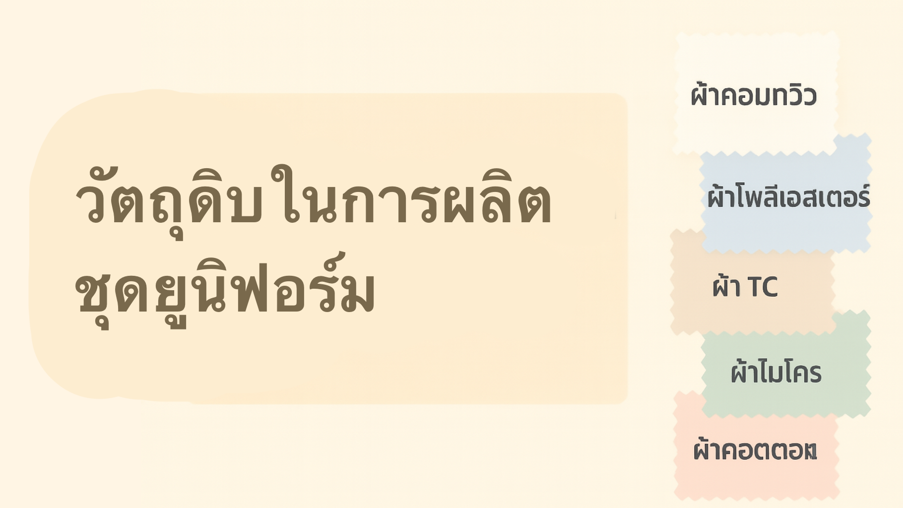 วัตถุดิบในการผลิตชุดยูนิฟอร์ม
