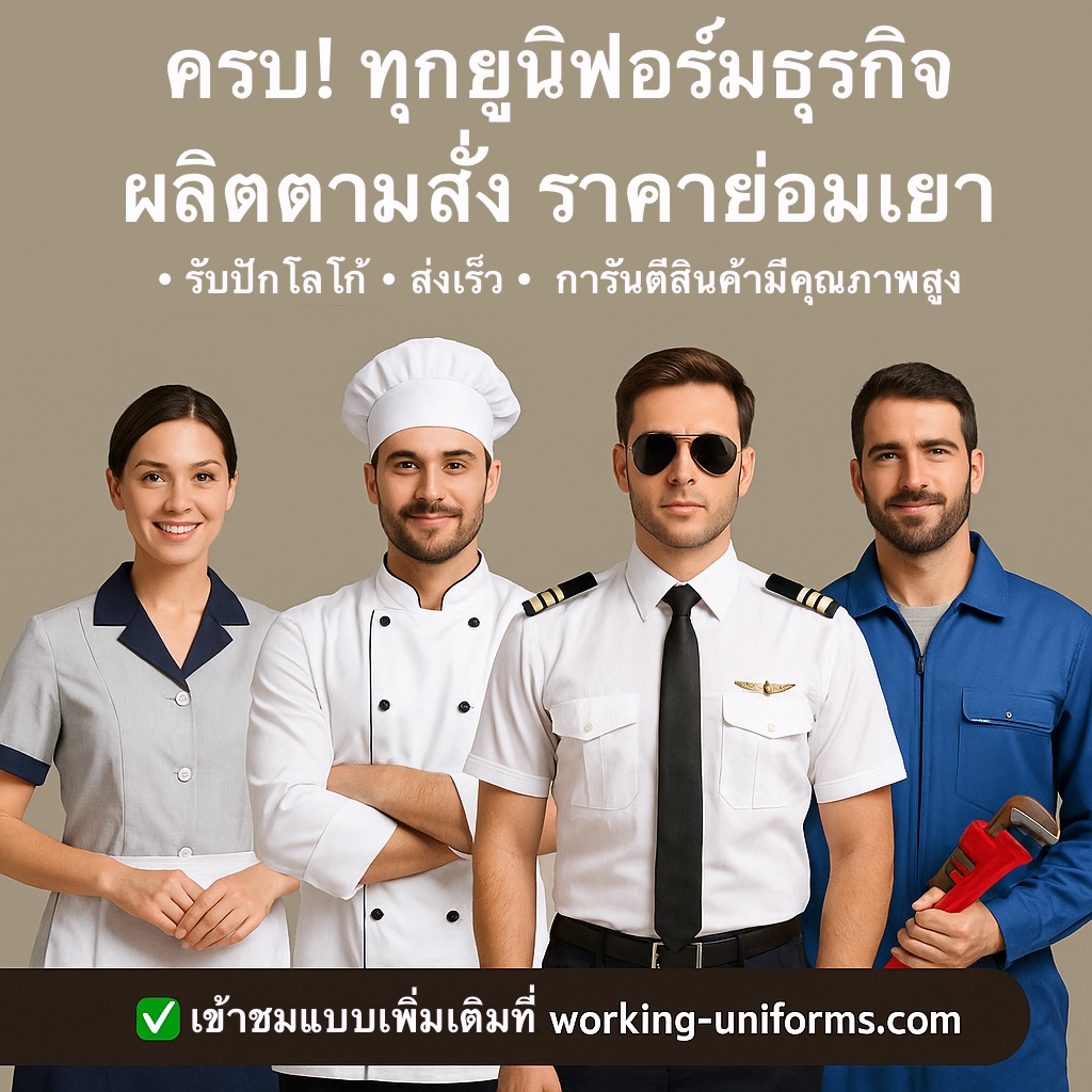 ครบทุกยูนิฟอร์มธุรกิจ ผลิตตามสั่ง ราคาย่อมเยา