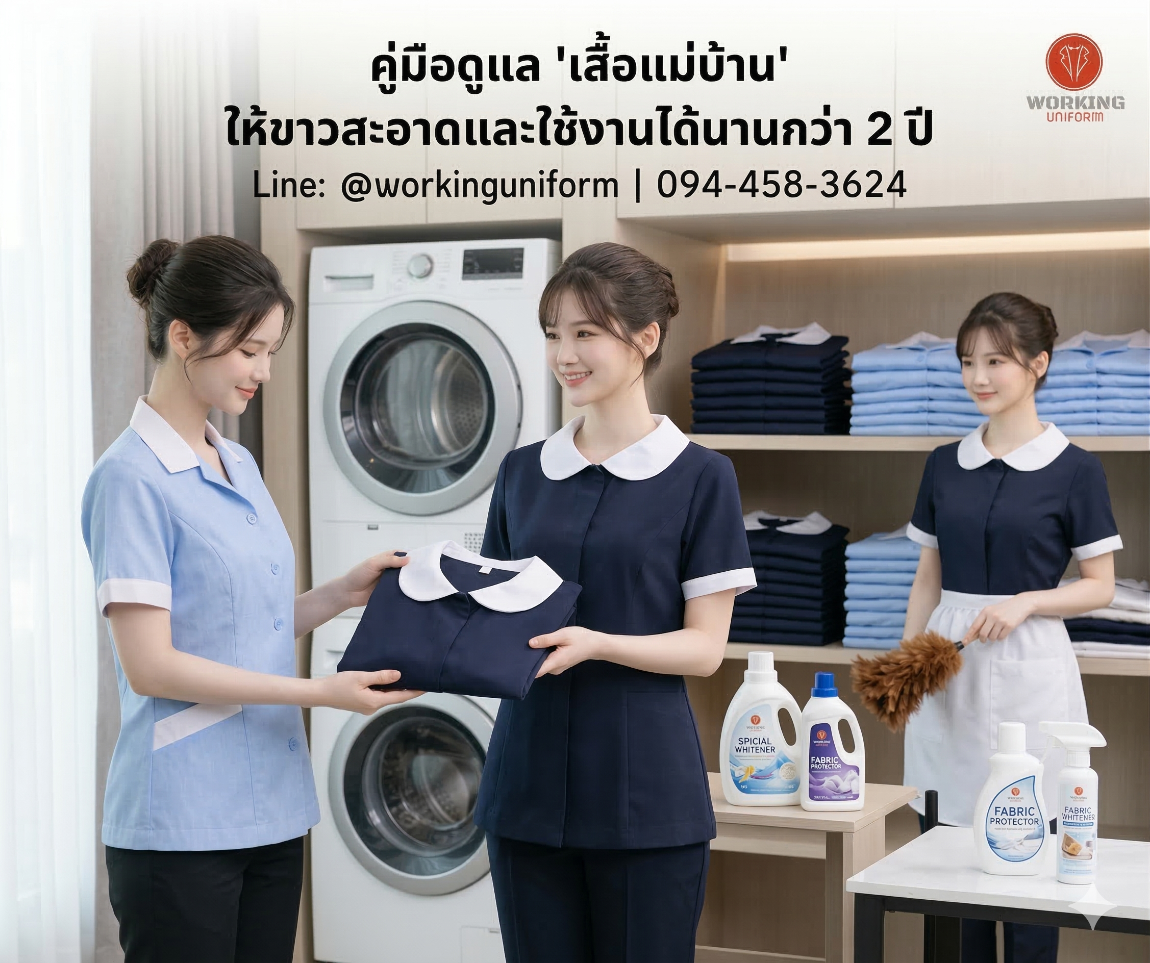 คู่มือดูแล "เสื้อแม่บ้าน" ให้ขาวสะอาดและใช้งานได้นานกว่า 2 ปี