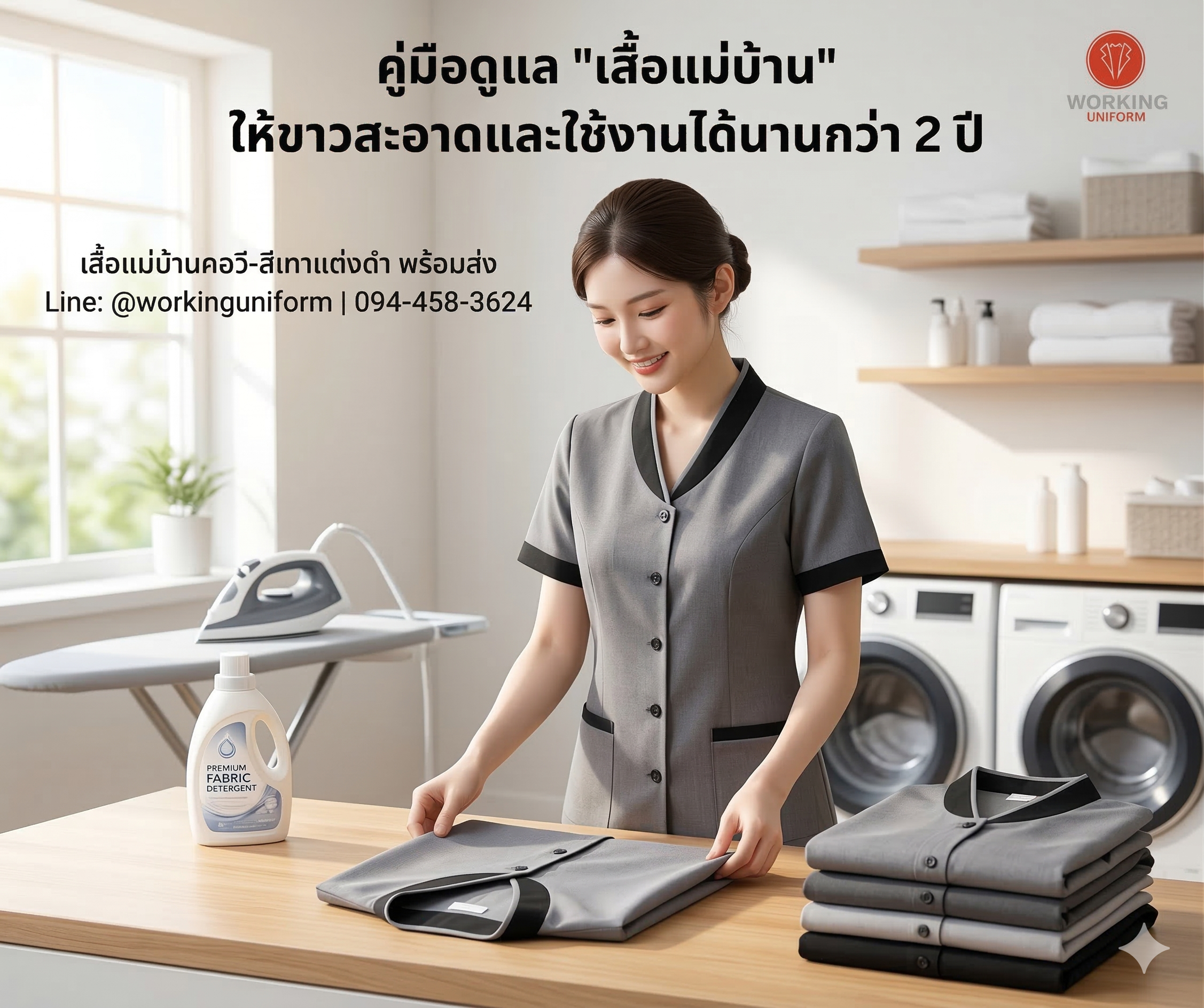 คู่มือดูแล "เสื้อแม่บ้าน" ให้ขาวสะอาดและใช้งานได้นานกว่า 2 ปี